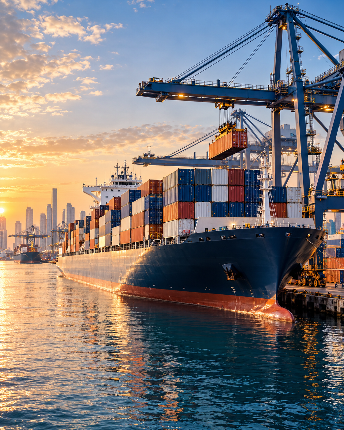 Container ship at sea